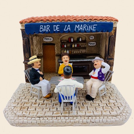 Santon de Provence - Les joueurs  de cartes et Bar 7cm - Santons Flore