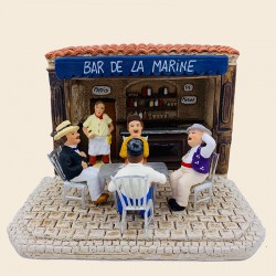 Santons de Provence - La partie de cartes, le cafetier et le bar 7cm - Santons Flore